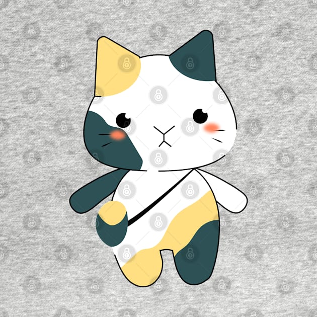 cute chubby cat walking with hanging bag by zaiynabhw